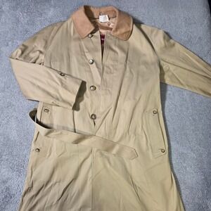 Gleneagles Mens 42R Trench Coat Tan Belted Removable Plaid Liner Vintage USA